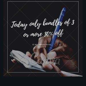 Bundles of 3 — 30% off because I turned 30!!